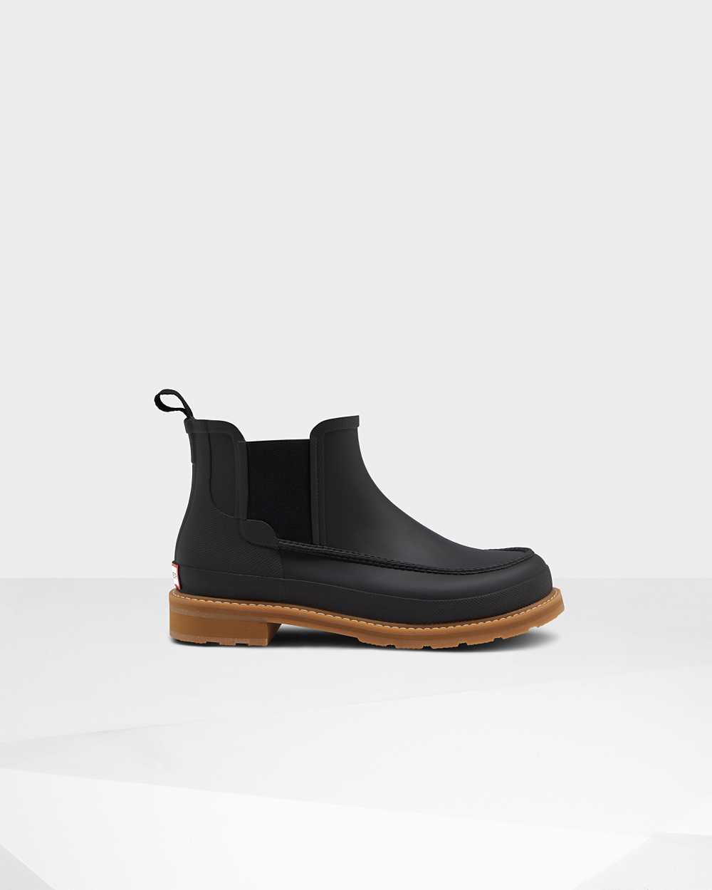 Hunter Original Moc Toe Men's Chelsea Boots NZ-76243M Black